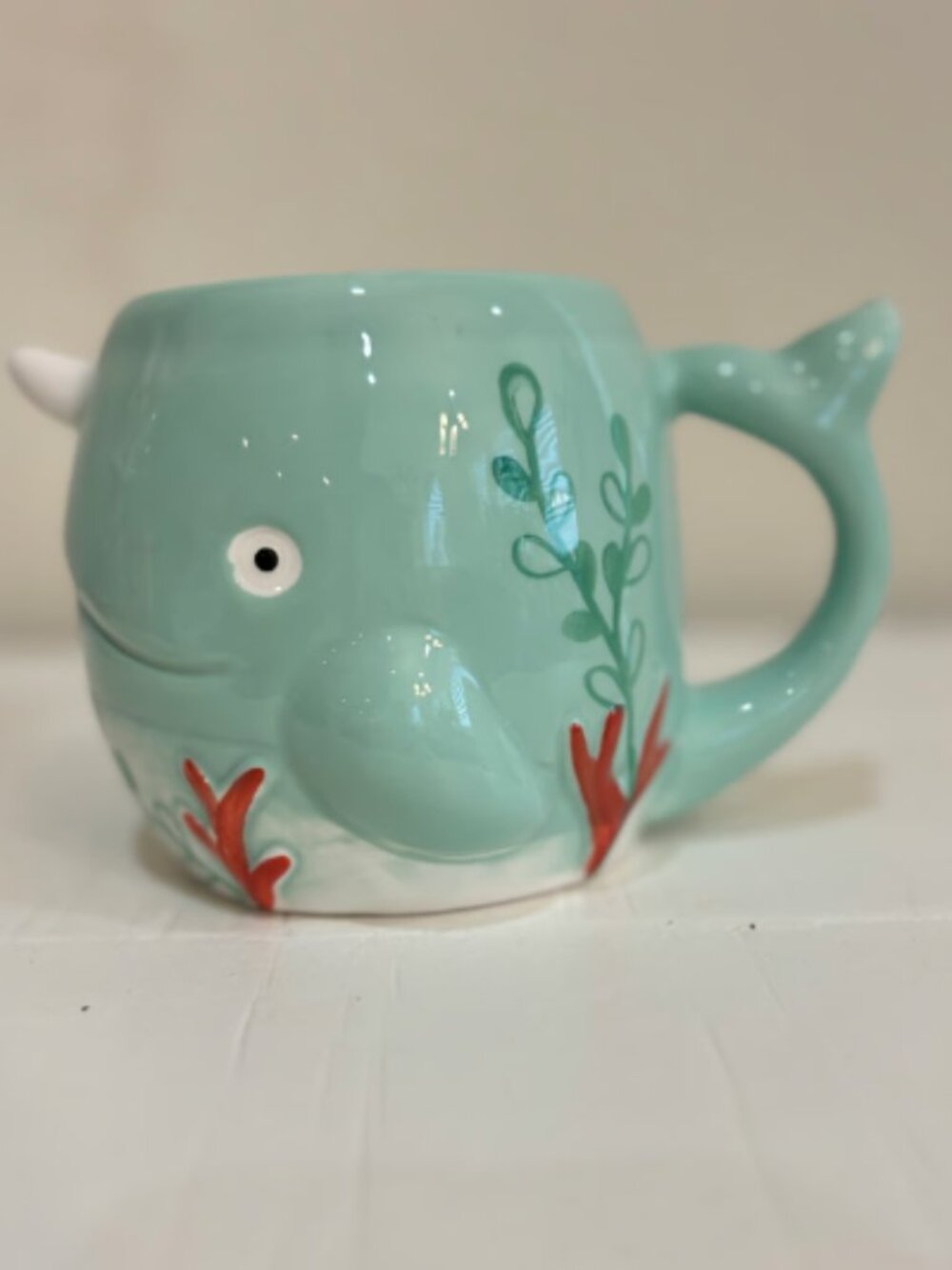 Vintage 3D Whale Coffee Mug Whimsical Nautical Decor